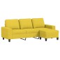 vidaXL 3-Sitzer-Sofa mit Hocker Hellgelb 180 cm Stoff vidaXL 3-Sitzer-Sofa mit Hocker Hellgelb 180 cm Stoff