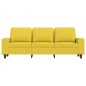 vidaXL 3-Sitzer-Sofa mit Hocker Hellgelb 180 cm Stoff vidaXL 3-Sitzer-Sofa mit Hocker Hellgelb 180 cm Stoff