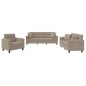 vidaXL 3-tlg. Sofagarnitur mit Kissen Taupe Mikrofasergewebe vidaXL 3-tlg. Sofagarnitur mit Kissen Taupe Mikrofasergewebe