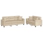 vidaXL 2-tlg. Sofagarnitur mit Kissen Creme Mikrofasergewebe vidaXL 2-tlg. Sofagarnitur mit Kissen Creme Mikrofasergewebe
