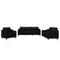 vidaXL 3-tlg. Sofagarnitur mit Kissen Schwarz Stoff vidaXL 3-tlg. Sofagarnitur mit Kissen Schwarz Stoff