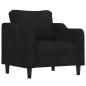 vidaXL 3-tlg. Sofagarnitur mit Kissen Schwarz Stoff vidaXL 3-tlg. Sofagarnitur mit Kissen Schwarz Stoff
