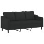 vidaXL 3-tlg. Sofagarnitur mit Kissen Schwarz Stoff vidaXL 3-tlg. Sofagarnitur mit Kissen Schwarz Stoff