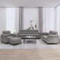 vidaXL 4-tlg. Sofagarnitur mit Kissen Dunkelgrau Mikrofasergewebe vidaXL 4-tlg. Sofagarnitur mit Kissen Dunkelgrau Mikrofasergewebe