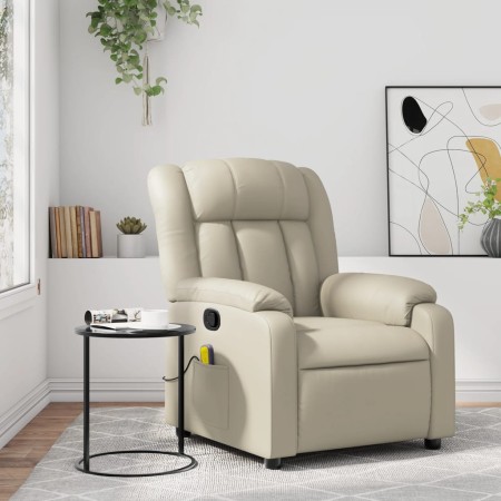vidaXL Massagesessel Creme Kunstleder