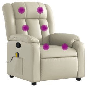 vidaXL Massagesessel Creme Kunstleder