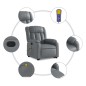vidaXL Massagesessel mit Aufstehhilfe Grau Kunstleder vidaXL Massagesessel mit Aufstehhilfe Grau Kunstleder