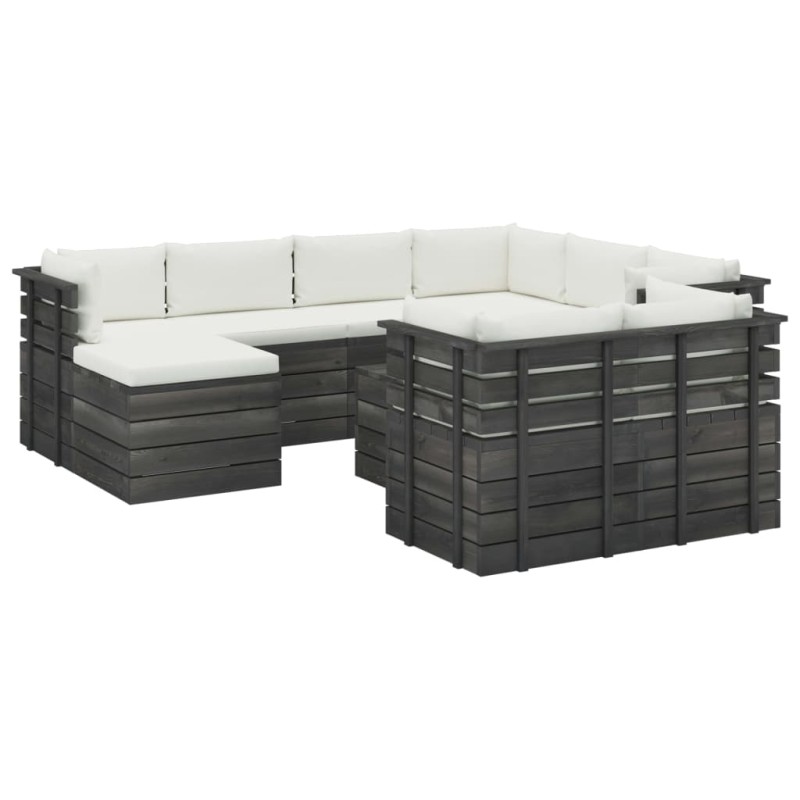 vidaXL 10-tlg. Garten-Sofagarnitur aus Paletten mit Kissen Kiefernholz vidaXL 10-tlg. Garten-Sofagarnitur aus Paletten mit Kissen Kiefernholz
