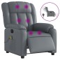 vidaXL Massagesessel Elektrisch Grau Kunstleder vidaXL Massagesessel Elektrisch Grau Kunstleder