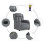 vidaXL Massagesessel Elektrisch Grau Kunstleder vidaXL Massagesessel Elektrisch Grau Kunstleder