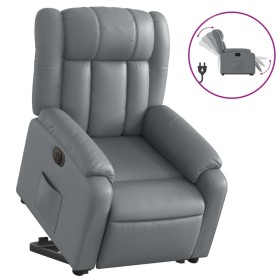 vidaXL Relaxsessel mit Aufstehhilfe Elektrisch Grau Kunstleder