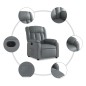 vidaXL Relaxsessel mit Aufstehhilfe Elektrisch Grau Kunstleder vidaXL Relaxsessel mit Aufstehhilfe Elektrisch Grau Kunstleder