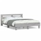vidaXL Bettgestell mit Kopfteil Grau Sonoma 140x190 cm Holzwerkstoff vidaXL Bettgestell mit Kopfteil Grau Sonoma 140x190 cm Holzwerkstoff