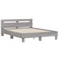 vidaXL Bettgestell mit Kopfteil Grau Sonoma 140x190 cm Holzwerkstoff vidaXL Bettgestell mit Kopfteil Grau Sonoma 140x190 cm Holzwerkstoff