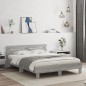 vidaXL Bettgestell mit Kopfteil Grau Sonoma 140x190 cm Holzwerkstoff vidaXL Bettgestell mit Kopfteil Grau Sonoma 140x190 cm Holzwerkstoff