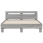vidaXL Bettgestell mit Kopfteil Grau Sonoma 140x190 cm Holzwerkstoff vidaXL Bettgestell mit Kopfteil Grau Sonoma 140x190 cm Holzwerkstoff
