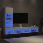 vidaXL 4-tlg. Wohnwand mit LED-Beleuchtung Weiß Holzwerkstoff vidaXL 4-tlg. Wohnwand mit LED-Beleuchtung Weiß Holzwerkstoff