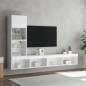 vidaXL 4-tlg. Wohnwand mit LED-Beleuchtung Weiß Holzwerkstoff vidaXL 4-tlg. Wohnwand mit LED-Beleuchtung Weiß Holzwerkstoff