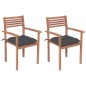 vidaXL Gartenstühle 2 Stk. mit Anthrazit Kissen Massivholz Teak vidaXL Gartenstühle 2 Stk. mit Anthrazit Kissen Massivholz Teak