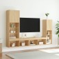 vidaXL 4-tlg. Wohnwand mit LED-Beleuchtung Sonoma-Eiche Holzwerkstoff vidaXL 4-tlg. Wohnwand mit LED-Beleuchtung Sonoma-Eiche Holzwerkstoff