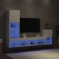 vidaXL 4-tlg. Wohnwand mit LED-Beleuchtung Weiß Holzwerkstoff vidaXL 4-tlg. Wohnwand mit LED-Beleuchtung Weiß Holzwerkstoff