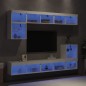 vidaXL 8-tlg. Wohnwand mit LED-Beleuchtung Weiß Holzwerkstoff vidaXL 8-tlg. Wohnwand mit LED-Beleuchtung Weiß Holzwerkstoff