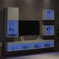 vidaXL 5-tlg. Wohnwand mit LED-Beleuchtung Weiß Holzwerkstoff vidaXL 5-tlg. Wohnwand mit LED-Beleuchtung Weiß Holzwerkstoff
