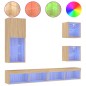 vidaXL 5-tlg. Wohnwand mit LED-Beleuchtung Sonoma-Eiche Holzwerkstoff vidaXL 5-tlg. Wohnwand mit LED-Beleuchtung Sonoma-Eiche Holzwerkstoff