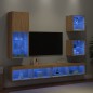 vidaXL 5-tlg. Wohnwand mit LED-Beleuchtung Sonoma-Eiche Holzwerkstoff vidaXL 5-tlg. Wohnwand mit LED-Beleuchtung Sonoma-Eiche Holzwerkstoff