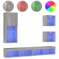 vidaXL 5-tlg. Wohnwand mit LED-Beleuchtung Grau Sonoma Holzwerkstoff vidaXL 5-tlg. Wohnwand mit LED-Beleuchtung Grau Sonoma Holzwerkstoff