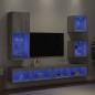 vidaXL 5-tlg. Wohnwand mit LED-Beleuchtung Grau Sonoma Holzwerkstoff vidaXL 5-tlg. Wohnwand mit LED-Beleuchtung Grau Sonoma Holzwerkstoff