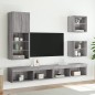 vidaXL 5-tlg. Wohnwand mit LED-Beleuchtung Grau Sonoma Holzwerkstoff vidaXL 5-tlg. Wohnwand mit LED-Beleuchtung Grau Sonoma Holzwerkstoff