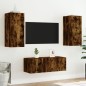 vidaXL 4-tlg. Wohnwand mit LED-Beleuchtung Räuchereiche Holzwerkstoff vidaXL 4-tlg. Wohnwand mit LED-Beleuchtung Räuchereiche Holzwerkstoff