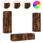 vidaXL 6-tlg. Wohnwand mit LED-Beleuchtung Räuchereiche Holzwerkstoff vidaXL 6-tlg. Wohnwand mit LED-Beleuchtung Räuchereiche Holzwerkstoff