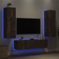 vidaXL 6-tlg. Wohnwand mit LED-Beleuchtung Räuchereiche Holzwerkstoff vidaXL 6-tlg. Wohnwand mit LED-Beleuchtung Räuchereiche Holzwerkstoff