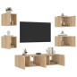 vidaXL 6-tlg. Wohnwand mit LED-Beleuchtung Sonoma-Eiche Holzwerkstoff vidaXL 6-tlg. Wohnwand mit LED-Beleuchtung Sonoma-Eiche Holzwerkstoff