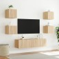 vidaXL 6-tlg. Wohnwand mit LED-Beleuchtung Sonoma-Eiche Holzwerkstoff vidaXL 6-tlg. Wohnwand mit LED-Beleuchtung Sonoma-Eiche Holzwerkstoff