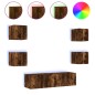 vidaXL 6-tlg. Wohnwand mit LED-Beleuchtung Räuchereiche Holzwerkstoff vidaXL 6-tlg. Wohnwand mit LED-Beleuchtung Räuchereiche Holzwerkstoff