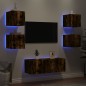 vidaXL 6-tlg. Wohnwand mit LED-Beleuchtung Räuchereiche Holzwerkstoff vidaXL 6-tlg. Wohnwand mit LED-Beleuchtung Räuchereiche Holzwerkstoff