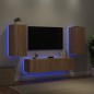 vidaXL 4-tlg. Wohnwand mit LED-Beleuchtung Sonoma-Eiche Holzwerkstoff vidaXL 4-tlg. Wohnwand mit LED-Beleuchtung Sonoma-Eiche Holzwerkstoff