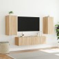 vidaXL 4-tlg. Wohnwand mit LED-Beleuchtung Sonoma-Eiche Holzwerkstoff vidaXL 4-tlg. Wohnwand mit LED-Beleuchtung Sonoma-Eiche Holzwerkstoff