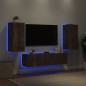 vidaXL 4-tlg. Wohnwand mit LED-Beleuchtung Räuchereiche Holzwerkstoff vidaXL 4-tlg. Wohnwand mit LED-Beleuchtung Räuchereiche Holzwerkstoff