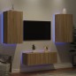 vidaXL 4-tlg. Wohnwand mit LED-Beleuchtung Sonoma-Eiche Holzwerkstoff vidaXL 4-tlg. Wohnwand mit LED-Beleuchtung Sonoma-Eiche Holzwerkstoff