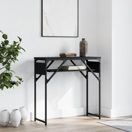 vidaXL Konsolentisch mit Ablage Schwarz 100x29x75cm Holzwerkstoff
