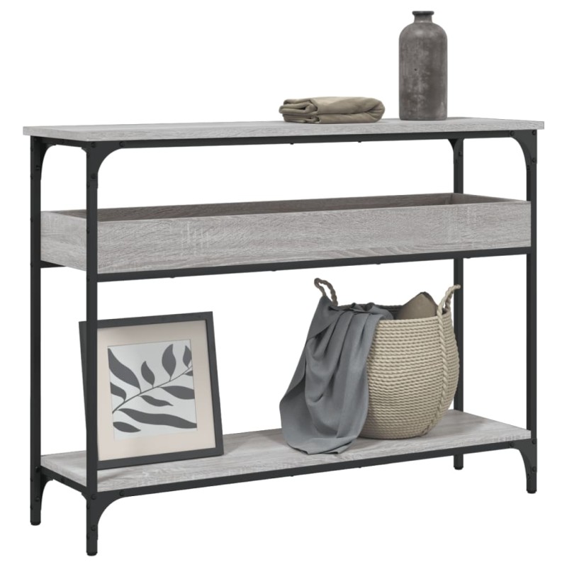 vidaXL Konsolentisch mit Ablage Grau Sonoma 100x29x75cm Holzwerkstoff vidaXL Konsolentisch mit Ablage Grau Sonoma 100x29x75cm Holzwerkstoff