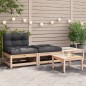 vidaXL Gartensofa ohne Armlehnen mit Kissen und Hockern vidaXL Gartensofa ohne Armlehnen mit Kissen und Hockern