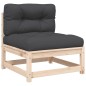 vidaXL Gartensofa ohne Armlehnen mit Kissen und Hockern vidaXL Gartensofa ohne Armlehnen mit Kissen und Hockern