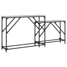 vidaXL Konsolentische 2 Stk. Grau Sonoma Holzwerkstoff