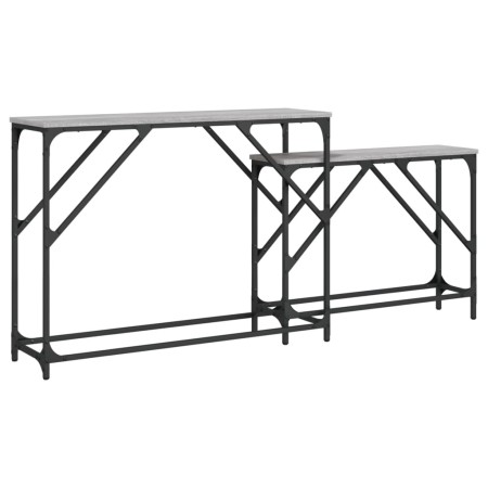 vidaXL Konsolentische 2 Stk. Grau Sonoma Holzwerkstoff