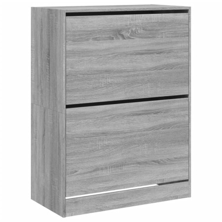 vidaXL Schuhschrank mit 2 Klappen Grau Sonoma 80x42x108 cm